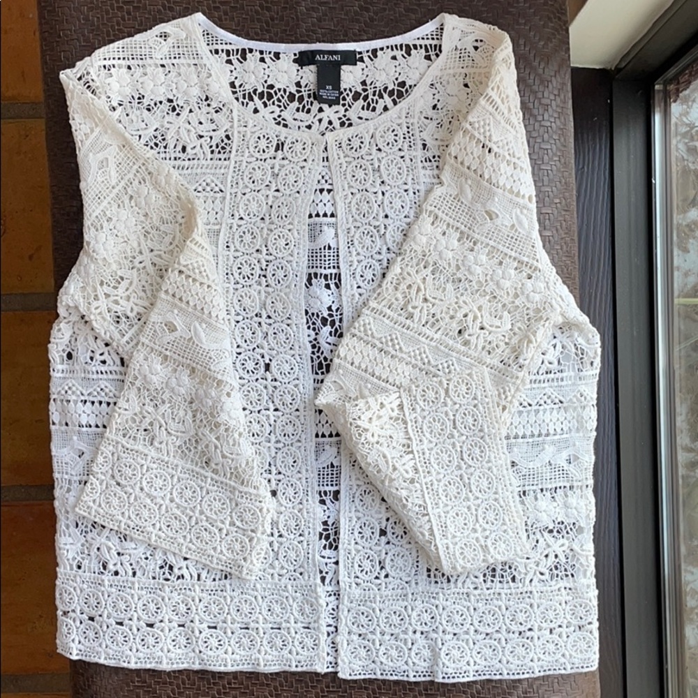 ALFANI CROCHET CARDIGAN
